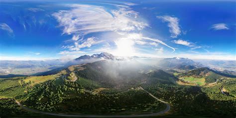 360x180 Degree Spherical Aerial Panorama Of Flight Over Rossfeld Mountain Panoramic Road ...