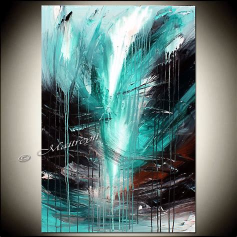 Details About Turquoise Painting Abstract Art Canvas Original Art
