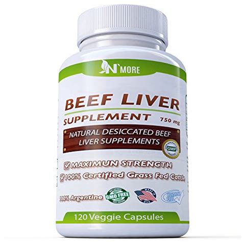 Nmore Desiccated Liver Capsules Certified 100 Grass Fed Undefatted