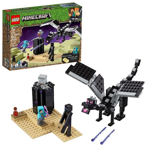Lego Minecraft The End Battle 21151 Ender Dragon Building Kit Walmart