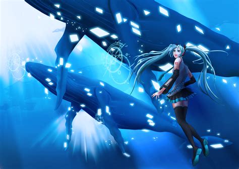 Hatsune Miku Twintails Underwater Vocaloid Water Konachan Com Konachan Com Anime Wallpapers
