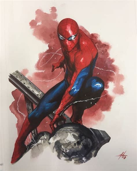 Spider Man By Gabriele Dellotto Spiderman Comic Spiderman Kunst