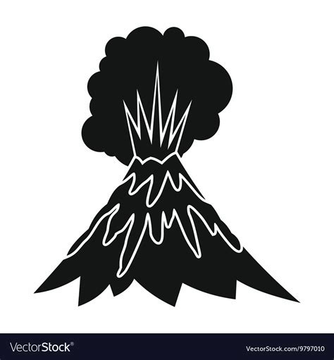 Volcano Erupting Icon Simple Style Royalty Free Vector Image