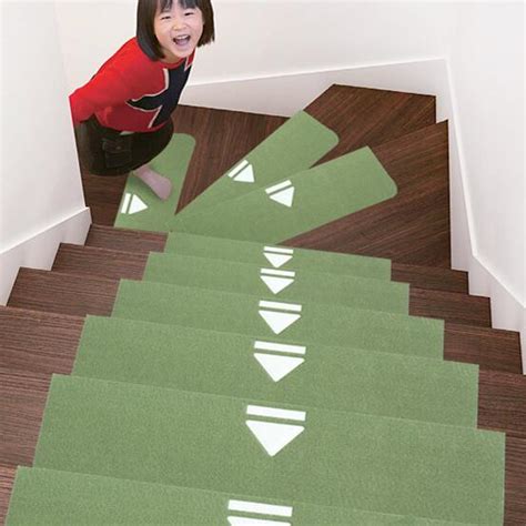 6pcs Luminous Carpet Stair Mats Self Adhesive Stairs