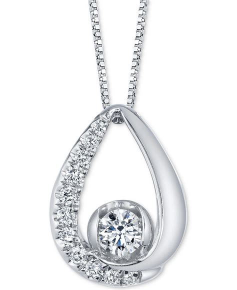 Macys Diamond 18 Pendant Necklace 14 Ct Tw In 14k White Gold Or