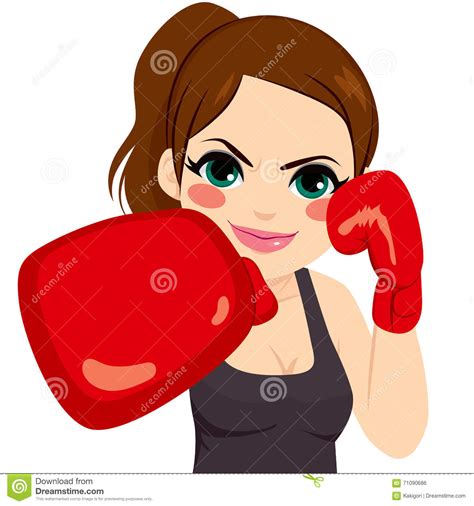 Woman Boxing Gloves Stock Vector Illustration Of Brave 71090686