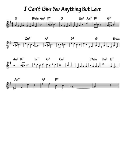 I Can T Give You Anything But Love Sheet Music For Piano Solo Download And Print In Pdf Or