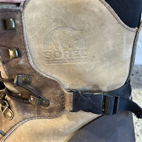 Sorel Conquest Brown Leather Winter Snow Boots Mens Size 12 Ebay