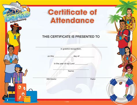 The destination dig vbs 2021 logo is available in five formats (three jpeg and two png files). VBS Get On Board Certificate of Attendance | Sunday School ...