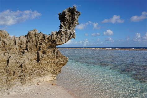 Eroded Rock Formation On Beach French Polynesia Stock Photo Image Of