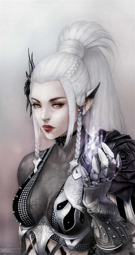 albino true dark elf fantasy art women fantasy girl fantasy character design