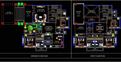 Bungalow Architectural And Interior Layout Plan Dwg Drawing File 2800