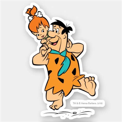 The Flintstones Fred And Pebbles Flintstone Sticker Zazzle