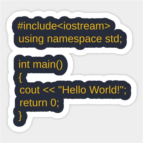 Hello World In C Language C Plus Plus Sticker Teepublic