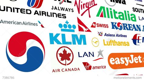 Reverse Airline Brands Logo Loop Stock Animation 7386786
