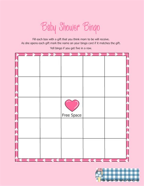 This bingo card has 4 images, a free space and 24 words: baby shower bingo printable blank | free printable baby ...