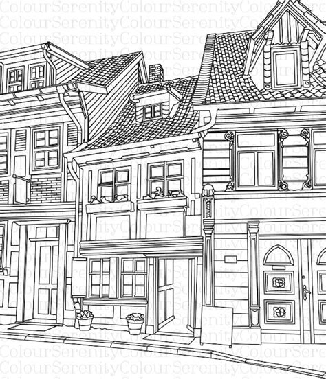 Buildings Printable Instant Download Adult Colouring Page 42 Etsy Israel