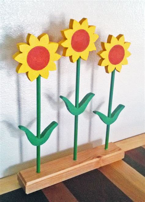 Wood Sunflowers With Stand Wood Flowers Wooden Flowers Spring Crafts