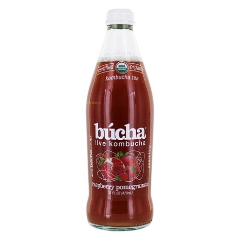 Bucha Organic Kombucha Tea Raspberry Pomegranate 16 Fl Oz