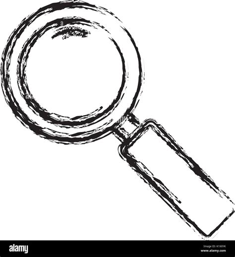 Magnifying Glass Icon Over White Background Vector Illustration Stock