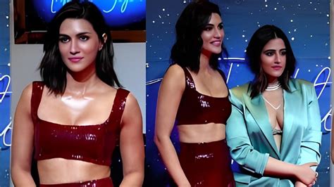 Kriti Sanon Raises Temperature In Maroon Dress With Sister Nupur Sanon At Stree 2 Launch Event