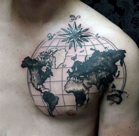 50 world map tattoo designs for men [2023 inspiration guide] map tattoos world map tattoos