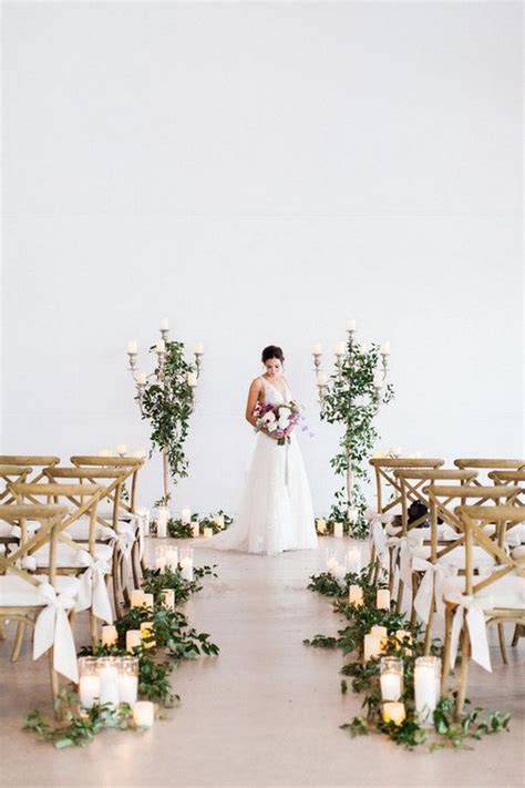 Minimalist Greenery Indoor Wedding Ceremony Decor Ideas Deer Pearl