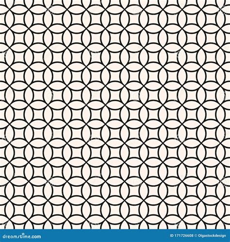 Minimalist Vector Seamless Pattern With Circular Mesh Grid Net