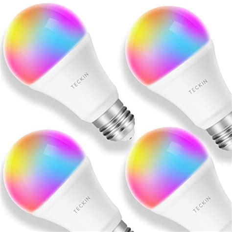 Teckin Smart Led Bulb Wifi E27 Dimmable Multicolor Light Bulb 4 Pack