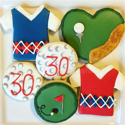 Golf cookies. 30th birthday cookies, argyle cookies | Birthday cookies, Custom cookies