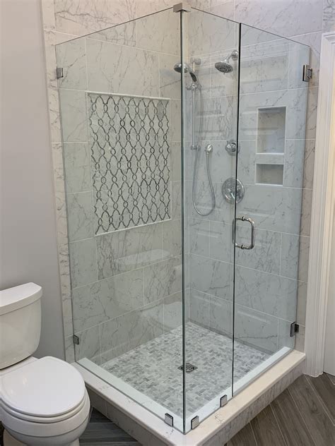 Custom Corner Frameless Glass Shower Door Enclosure Richmond Virginia Frameless Shower Doors