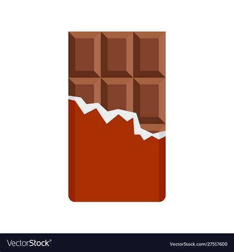 Chocolate Bar Icon Flat Style Royalty Free Vector Image