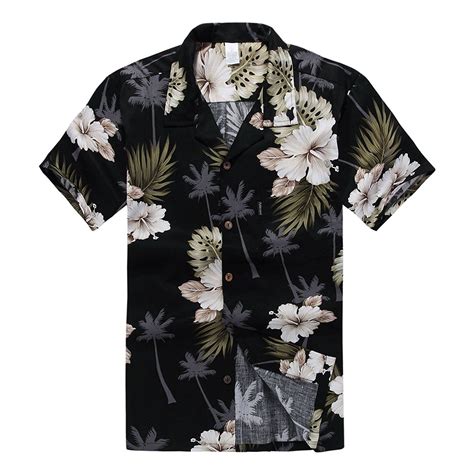 Palm Wave Men S Hawaiian Shirt Aloha Shirt At Amazon Mens Clothing