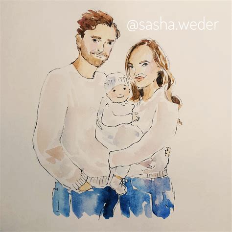 Custom Family Watercolor Portrait by Sasha Weder | Wedding illustration ...