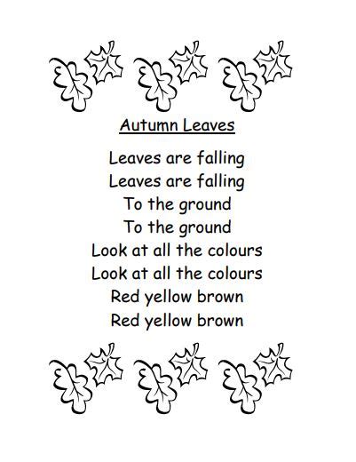 Fall Leaves Poem For Preschool