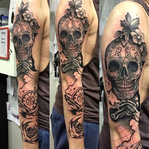 67 Classic Skull Tattoos For Full Sleeve