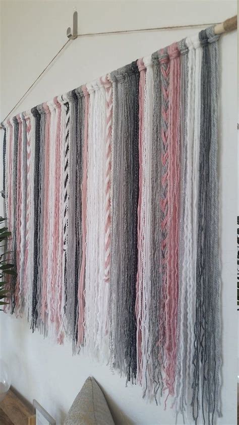 Tapestry Yarn Wall Hanging Yarn Tapestry Plush Pink Light Etsy Yarn
