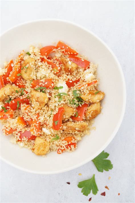 Couscous Met Paprika Feta En Kip On A Healthy Adventure Gezonde