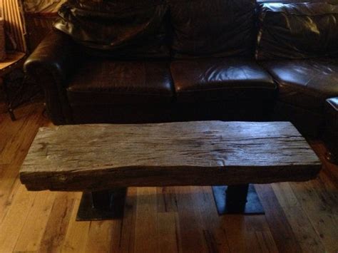 Large table tops, hand hewn white oak stair treads and.box beams. Reclaimed hand hewn beam with metal legs | Hand hewn beams ...