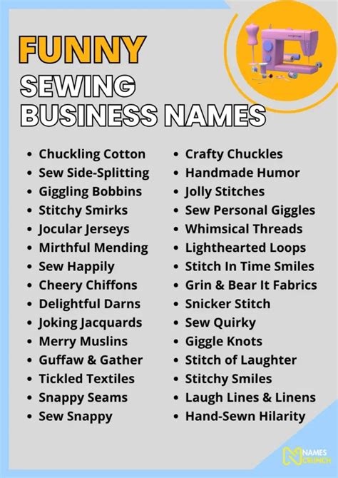 310 Funny Sewing Business Names Names Crunch