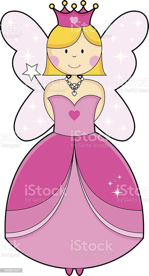 sweet blonde smiling fairy princess in ballgown and crown stock illustration download image