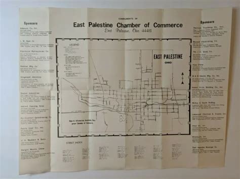 Vintage Map East Palestine Ohio Presented By Oh Chamber Of Commerce 24