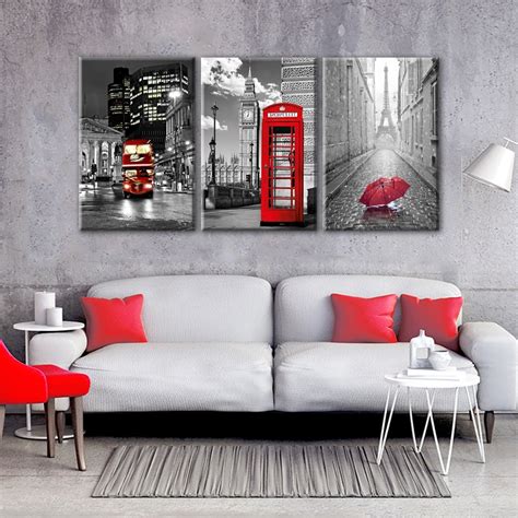 15 The Best Black And White Wall Art With Red