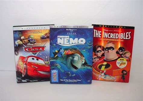 Disney Pixar Cars Finding Nemo The Incredibles Walt Disney Dvd Lot