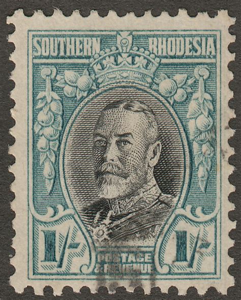 Southern Rhodesia 1935 Kgv Field Marshal 1sh Black Green Blue P11½