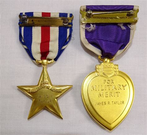 Cased Named Silver Star Purple Heart Griffin Militaria