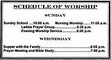 Pictures of Church Service Schedule