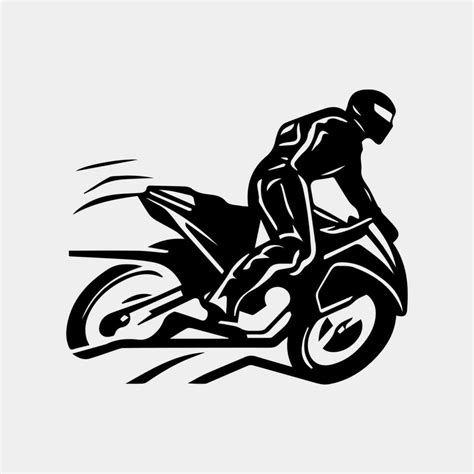 Motorcycle Rider Vector Silhouette Isolated On White 23630846 Vector