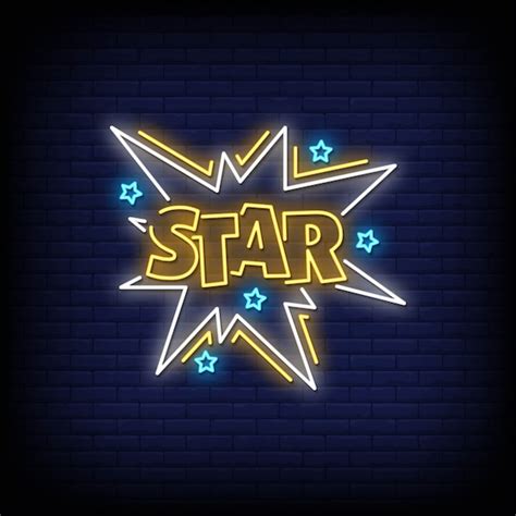 Premium Vector Star Neon Signs Style Text