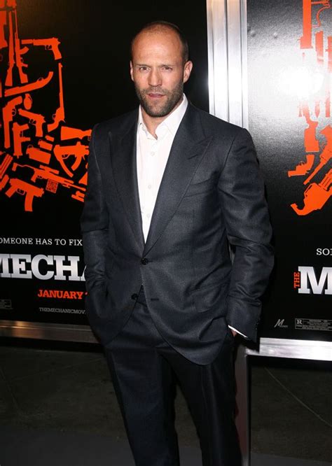 Jason Statham In Black Suit And White Shirt Black Suit White Shirt Grey Suit Men Pinstripe Suit